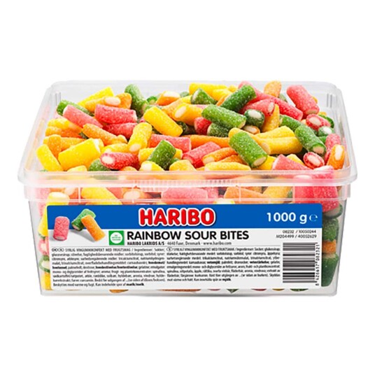 ERT Godis Singel Haribo Rainbow Sour Bites Storpakning - 1 kg ERT Godis Singel Haribo Rainbow Sour Bites Storpakning - 1 kg