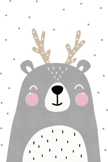 Barneteppe Happy Bear hvit Størrelse: 160 x 230 cm Barneteppe Happy Bear hvit Størrelse: 160 x 230 cm