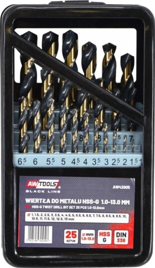 Awtools Spiralbor I Metall Hss M2 Sett 25 Stk 1,0–13,0 Mm Premium