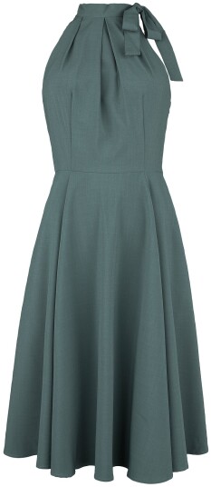 H&R London   Rockabilly Middellang kjole   Kira Swing Kjole   XS til XXL   Damer   grønn
