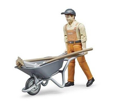 Bruder Kommunearbeider Figurer Set med Trillebår og Tilbehør, 1:16