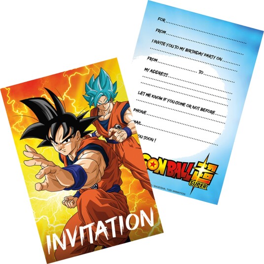 Chaks Invitasjonskort Dragon Ball 8-pakning 12819-DB