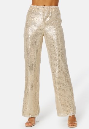 BUBBLEROOM Sequin Trousers Light beige S BUBBLEROOM Sequin Trousers Light beige S