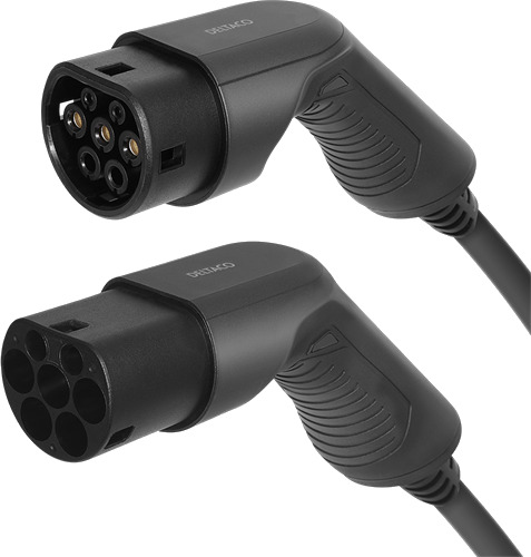 Deltaco 10m Type 2 Ladekabel 3-fase 16A Svart