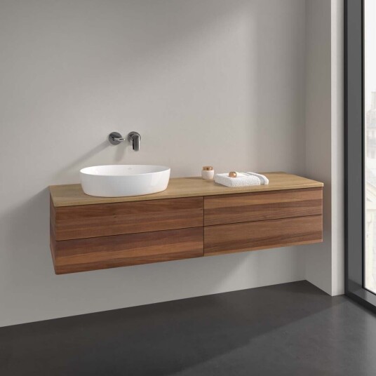Villeroy & Boch Antao Servantskap med 4 skuffer 160x50x36 cm u/lys Valnøtt/Eik