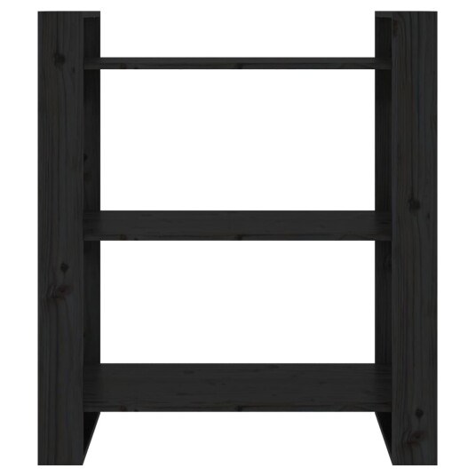 vidaXL Bokhylle/romdeler svart 80x35x91 cm heltre furu
