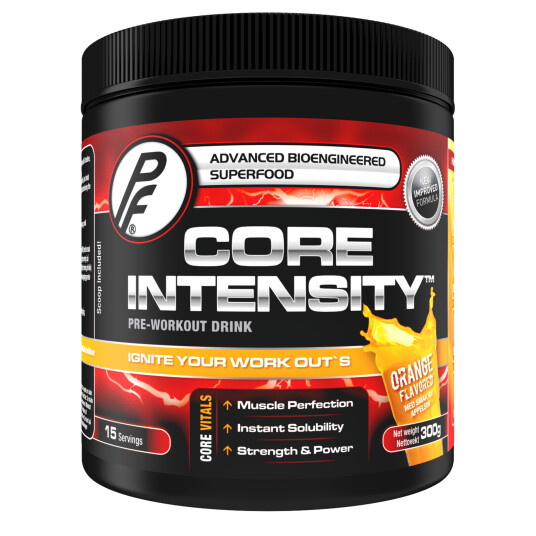 Proteinfabrikken Core Intensity, pre-workoutdrikk 300g Appelsin Proteinfabrikken Core Intensity, pre-workoutdrikk 300g Appelsin