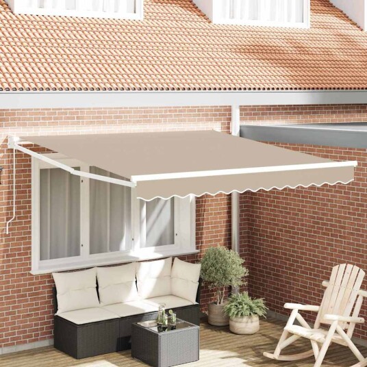 Manuell Uttrekkbar Markise Beige 300x250 cm