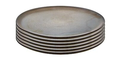 Raw Middagstallerken Metallic Brown 6 stk. 28 cm