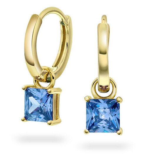 Pan Jewelry, Øreringer i forgylt sølv med blå zirkonia
