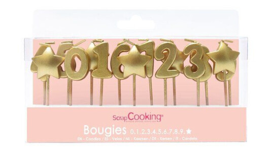 ScrapCooking Kakelys tall 15 stk gull ScrapCooking Kakelys tall 15 stk gull