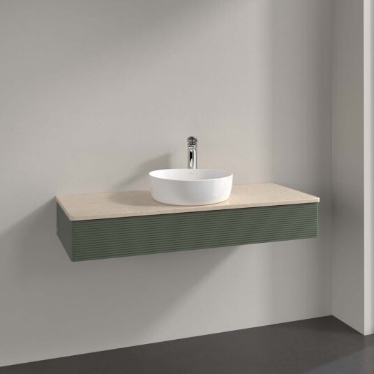 Villeroy & Boch Antao Servantskap med 1 skuff 120x50x19 cm u/lys Grønn Matt/Crème Villeroy & Boch Antao Servantskap med 1 skuff 120x50x19 cm u/lys Grønn Matt/Crème