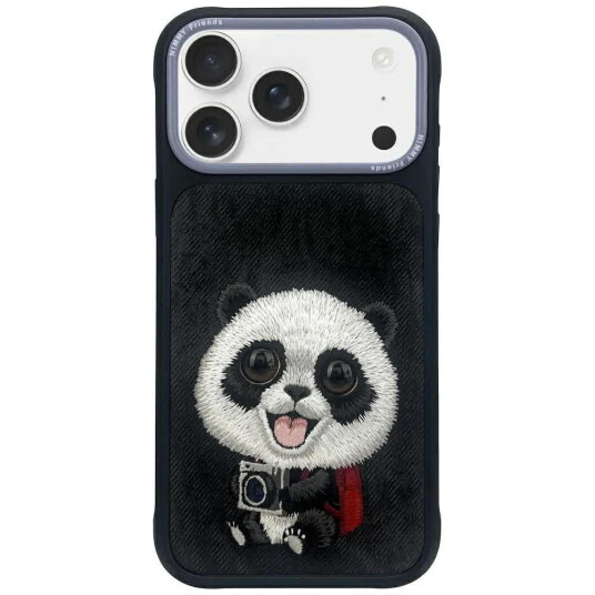 Nimmy Big Eyed Pet 2.0 Panda Mobildeksel for iPhone 17 Pro Max Svart