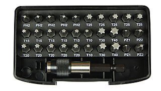 Tecos bitsboks 31 deler sort torx ph pz quick lock Tecos bitsboks 31 deler sort torx ph pz quick lock