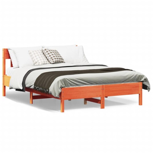  Sengeramme med hodegavl voksbrun 120x200 cm heltre furu 8721012428294
