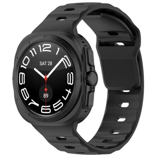 EIDERWOOD Samsung Galaxy Watch Ultra 47mm Watch Band Adjustable Silicone Wrist Strap - Black EIDERWOOD Samsung Galaxy Watch Ultra 47mm Watch Band Adjustable Silicone Wrist Strap - Black