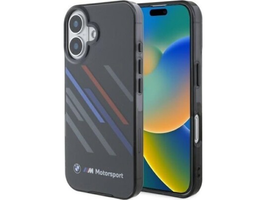 BMW BMW Bmhcp16m23htrak Iphone 16 Plus 6.7" Czarny/Black Hardcase Motosport Iml Random Stripes
