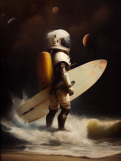 Plakat Astronaut Surfer