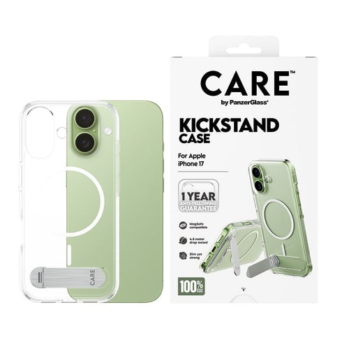 PanzerGlass Feature Case for iPhone 17 med Kickstand og MagSafe - Gjennomsiktig PanzerGlass Feature Case for iPhone 17 med Kickstand og MagSafe - Gjennomsiktig