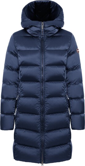 Colmar Women´s Long Down Jacket With Hood Navy Blue 36 Colmar Women´s Long Down Jacket With Hood Navy Blue 36