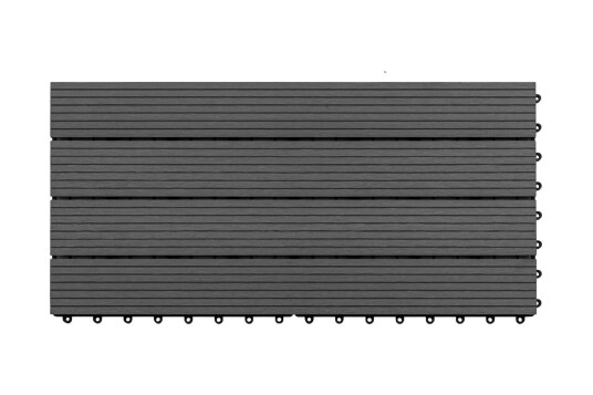 Terrassebord 6 stk WPC 60x30 cm 1,08 m² svart Svart