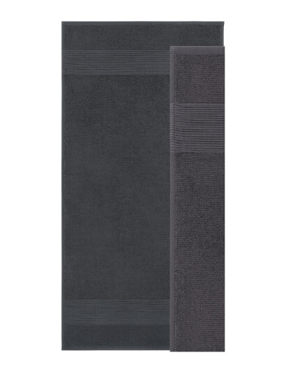 Lacoste Llecroco Handtowel Grey Home BITUME 50X100CM