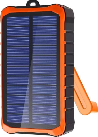 4Smarts Prepper 12000mAh Solcelle Powerbank med 2 USB-A Utganger - Svart/Oransje 4Smarts Prepper 12000mAh Solcelle Powerbank med 2 USB-A Utganger - Svart/Oransje