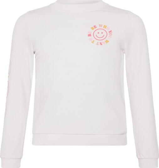 Kids Only Koglindsay Life L/S Printed Crew Ub Swt   White   134 140