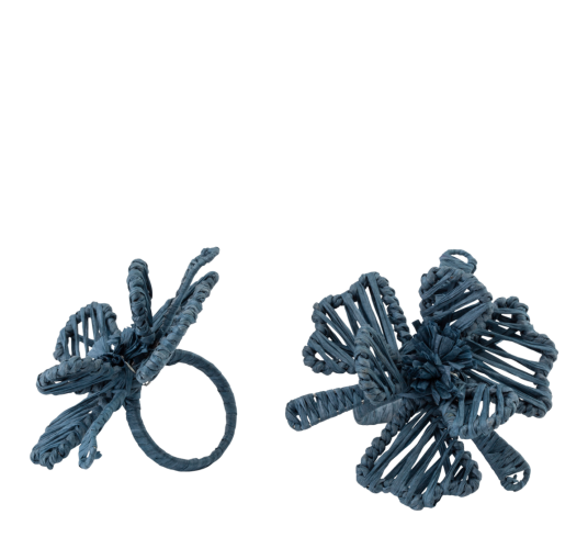 Flower serviettringer 2 pk blå