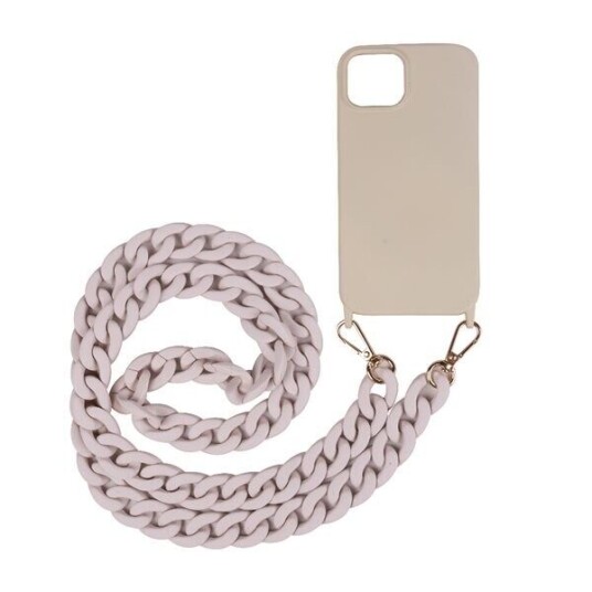 Mobiltelefonveske med bærestropp for iPhone 14 Beige