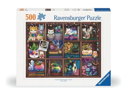 Puslespill 500 Cubby Cats Succulents Ravensburger Puslespill 500 Cubby Cats Succulents Ravensburger