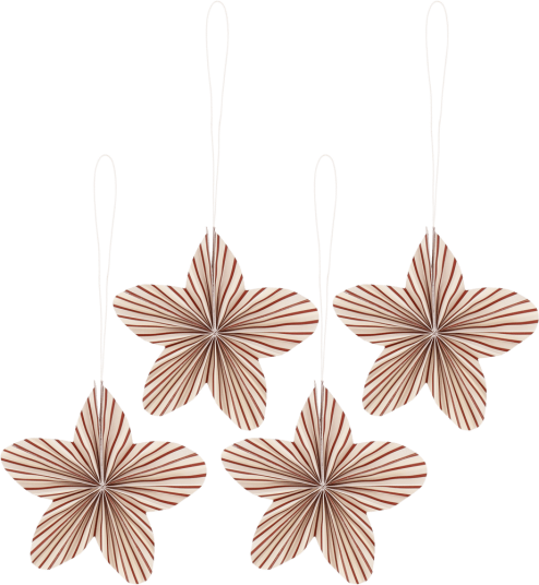 Scandi Living Twinkle juletrepynt 4 pk Rød stripete Scandi Living Twinkle juletrepynt 4 pk Rød stripete