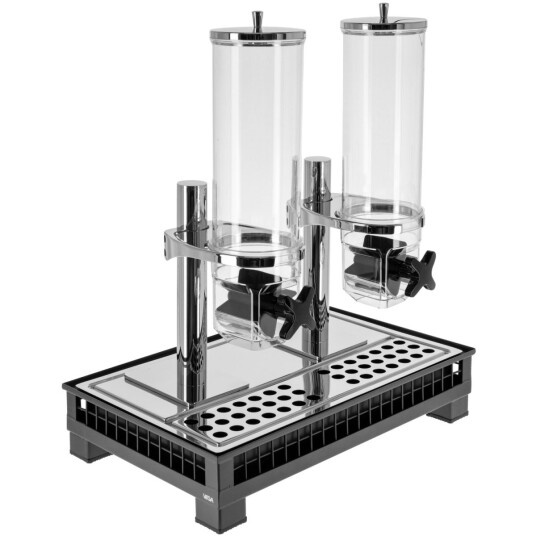 VEGA Müslidispenser Portland dobbel GN 1/1; Størrelse GN 1/1 55.4x35.2x53 cm LxBxH; Antrasitt/Transparent; Rektangulær