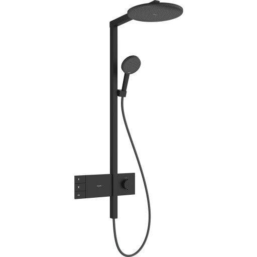 Hansgrohe Raindance Alive S Showerpipe dusjsett, vannsparende, matt sort Hansgrohe Raindance Alive S Showerpipe dusjsett, vannsparende, matt sort