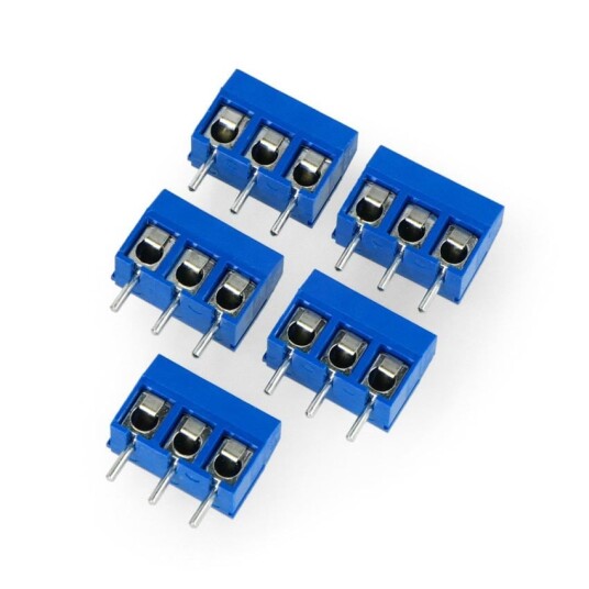 Klemterminal ARK 3P 3-pin 5,0 mm raster rett 5 stk Klemterminal ARK 3P 3-pin 5,0 mm raster rett 5 stk