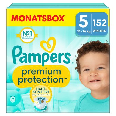 Pampers Premium Protection , størrelse 5 Junior , 11-16 kg, månedsboks (1x 152 bleier)