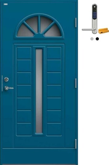 Ytterdør Diplomat Victoria Sotet glass med Yale Doorman Classic Home