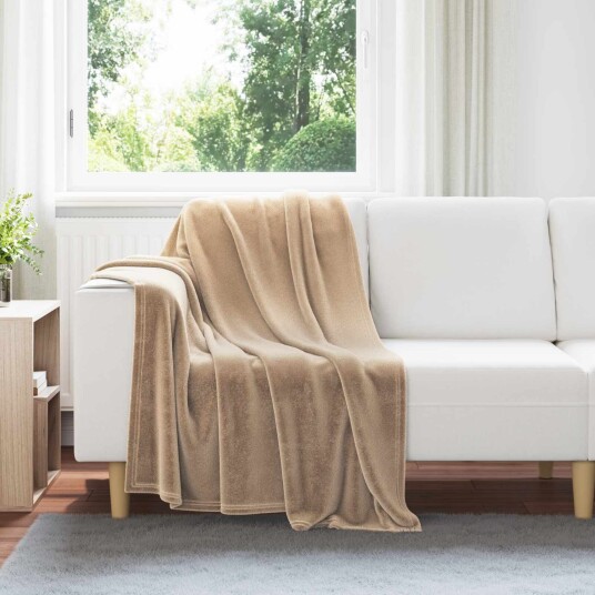 vidaXL Kastteppe Kamel 130 x 150 cm Fleece