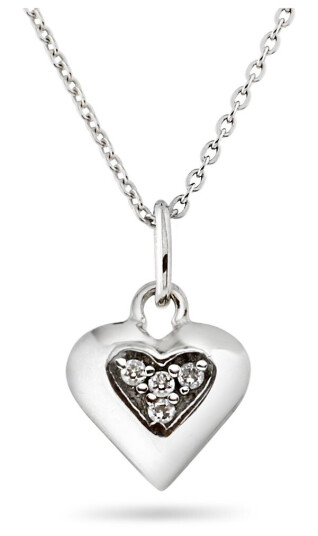 Pan Jewelry, Anheng i sølv med zirkonia og hjerte Pan Jewelry, Anheng i sølv med zirkonia og hjerte