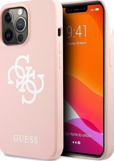 GUESS Silicone 4G Logo Case for iPhone 13 Pro Max 6.7" - Pink