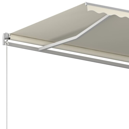 vidaXL Manuell uttrekkbar markise 450x350 cm kremhvit