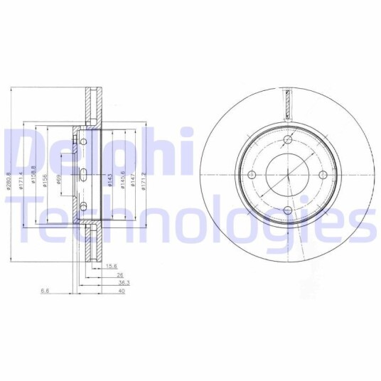 Bremseskive DELPHI BG4127 Bremseskive DELPHI BG4127