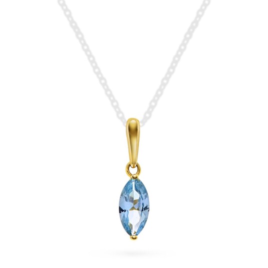 Pan Jewelry Anheng i 585 gult gull med lys blå zirkonia Pan Jewelry Anheng i 585 gult gull med lys blå zirkonia