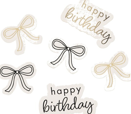 Club Green Hootyballoon Bordkonfetti Happy Birthday kremhvit rosett 14 g HBBW106