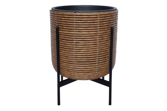 Wicker Blomsterpotte på stativ 38x38xH49 cm Brun