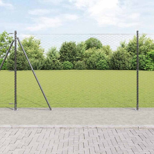 Gjerde med innlegg. Grå 1.4 x 10 m PVC belagt stål
