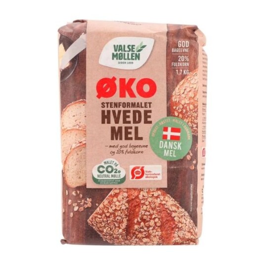 Hvetemel Stenformalet Øko Valsemøllen 1,7kg Hvetemel Stenformalet Øko Valsemøllen 1,7kg