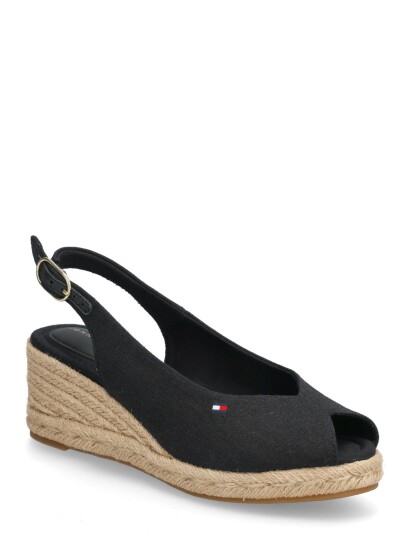 Tommy Hilfiger Mid Wedge Espad Slingback Black 36 Tommy Hilfiger Mid Wedge Espad Slingback Black 36