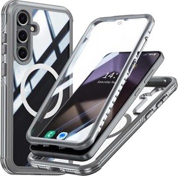 Samsung Galaxy S24 FE Magnetisk-deksel med Beskyttelsesglass - MagSafe-kompatibel - Grå