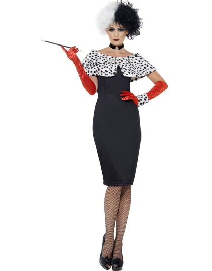 Cruella de Vil inspirert Kostyme 5 Deler Cruella de Vil inspirert Kostyme 5 Deler